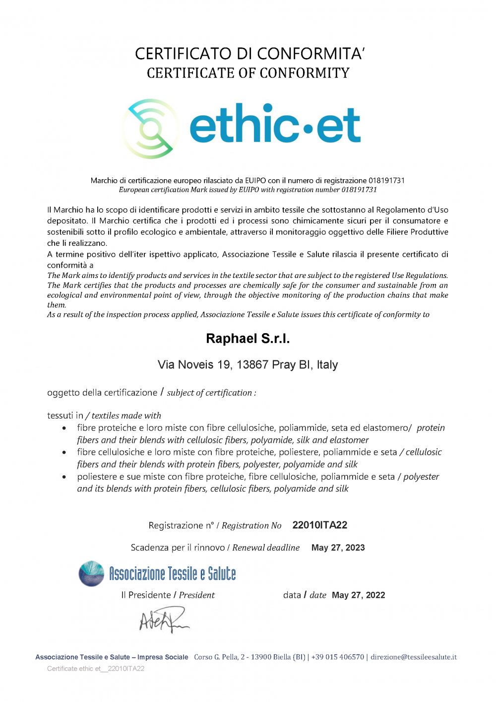 Certificate ethic et__22010ITA22